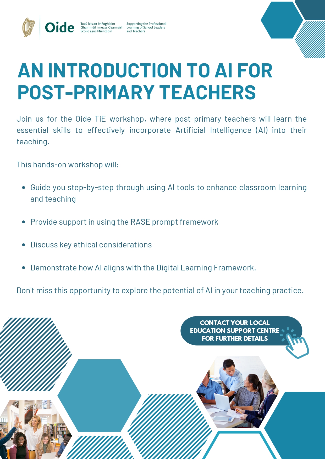An Introduction to AI for Post Primary Teachers Workshop Flyer 1 1 page 0001