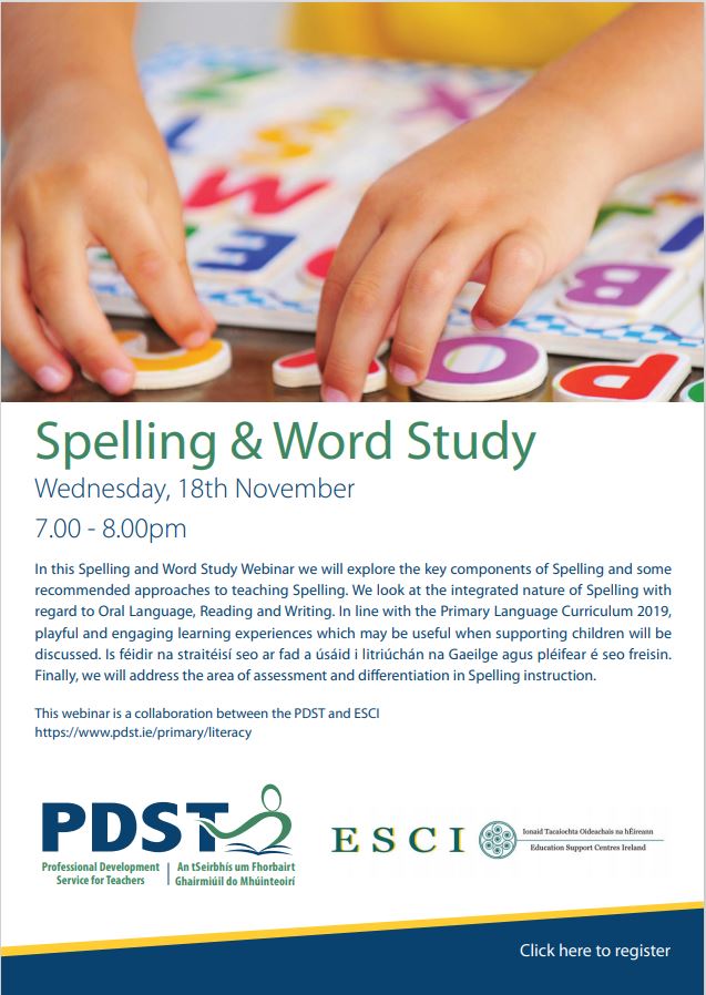 Spelling Word Study 18th Nov