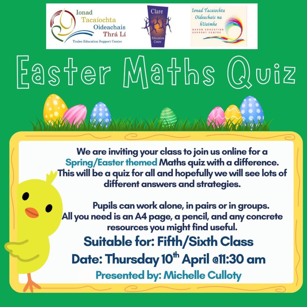easter maths 5th 6th class 11.30am