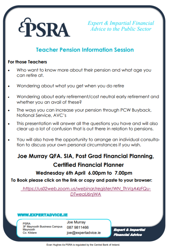 teachers pensions 6th april