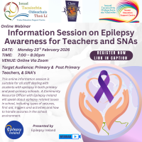 26TRA321 Information Session on Epilepsy Awareness for Teachers and SNAs
