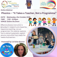 26TRA489 Infant Phonics – “It Takes a Teacher, Not a Programme”